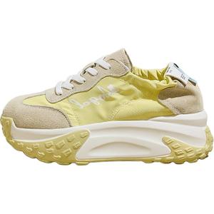 QINGZHUHU Женские дышащие устойчивые к истиранию влагоотводящие низкие повседневные туфли с высотой каблука 7 см желтые, цвет Yellow, Height Increasing 7CM