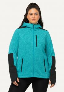 Толстовка Ulla Popken Zip-up sweatshirt, Aquamarine/Blue
