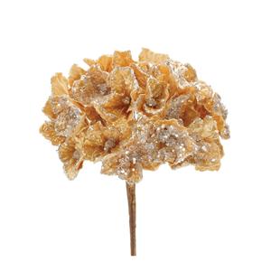 Декоративный цветок гортензии Melrose International из бисера, 2 штуки, золотой