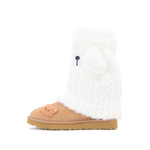 Классические мини-сапоги Fluffy Snow Rabbit 5 из овчины, термостойкие, износостойкие, короткие, женские, цвет каштановый UGG, fluffy snow rabbit 5