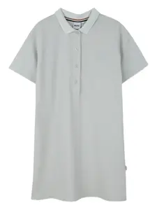 Платье с короткими рукавами и вышитым логотипом Boss Kidswear, серый