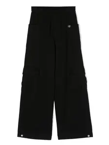 Широкие брюки с логотипом Monnalisa, черный