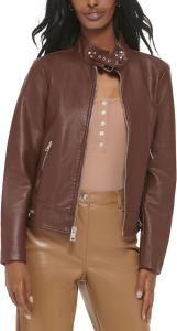 Женская куртка для мотокросса Levi's из искусственной кожи (стандартная и плюс), Chocolate Brown