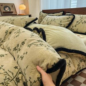 FUANNA Комплект постельного белья, 4 предмета, 180 см, простыня, зеленый Branch