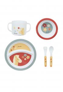 STERNTALER Набор посуды 'Pferd Sunny' в красном цвете