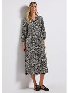 Платье до колена Street One, черный/белый