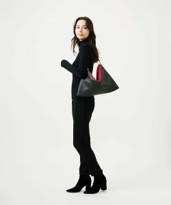 Двухцветная кожаная сумка Sybilla, цвет Black