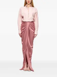 Макси-платье Corynna с драпировкой и сатиновыми вставками V:PM ATELIER, розовый