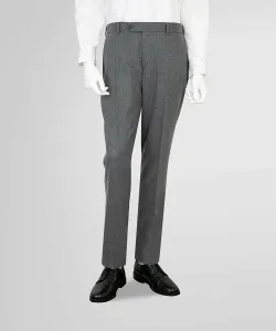 Классические брюки из шерстяной/кашемировой фланели с однотонной передней частью.