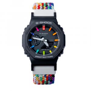 Часы Casio G-Shock Analog-Digital 2100 Series, арт. GA-2100-1A1, радужно-белый