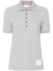 Thom Browne полосатая рубашка поло с нашивкой-логотипом, серый