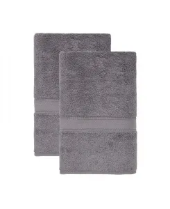 Легендарный роскошный банный комплект из 2 предметов из турецкого хлопка Ozan Premium Home, темно-серый