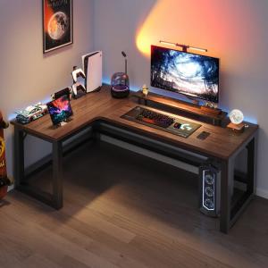 Игровой стол Naijia 160x120 см угловой левосторонний с полкой, цвет North American Black Walnut