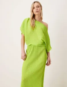 Плиссированное платье миди с открытыми плечами Never Fully Dressed Petite Tilly