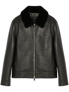 Yves Salomon куртка с воротником из овчины, черный