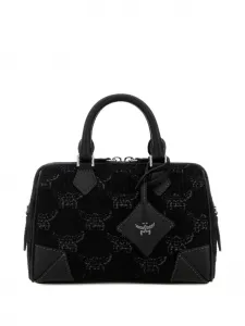 Сумка-тоут Ella Boston с верхней ручкой из жаккарда Mcm, черный