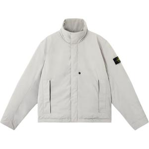 STONE ISLAND Куртка с высоким воротником и логотипом, Pearl Gray