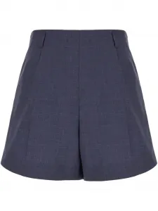 Шерстяные шорты с завышенной талией Givenchy, синий