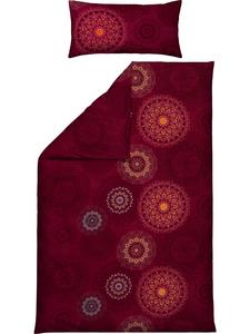 Роскошное фланелевое постельное белье бордового цвета Erwin Müller, 200x200 (2x 80x80 см)