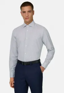 Приталенная полосатая формальная рубашка Boggi Milano, Dark Blue