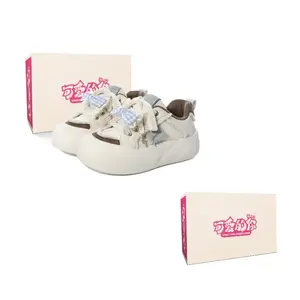 Термоустойчивые нескользящие и устойчивые к истиранию низкие кроссовки для скейтбординга women's KEAIDENI, синий коричневый (A44 синий Bowknot)