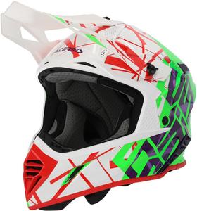 Мотокроссовый шлем Acerbis x-track 2024, White/Green/Red