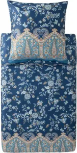 Комплект постельного белья из сатина ИНДИЙСКИЕ РОЗЫ, цвет B2 BLU, размер 135x200+80x80 Bassetti