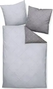 Комплект постельного белья 2-спальный 135x200 см и наволочка 80x80 см, 100% хлопок, сатин, двустороннее, геометрический узор, Janine Mako, Palermo