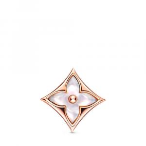 Louis Vuitton Серьги-гвоздики Color Blossom Star, розовое золото и белый перламутр, 1 шт.
