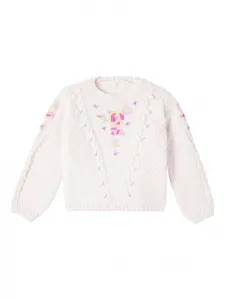 Свитер Acilia с вышивкой в виде цветов Louise Misha Kids, белый