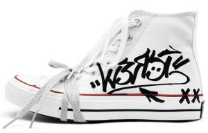 1970-е годы Кеды унисекс с высоким берцем бежевые/черные Converse