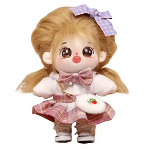 Мягкая хлопковая кукла с реверсивными нарядами и скелет куклы плюшевая кукла высотой 20см LALABABY, розовый