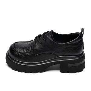 Повседневные туфли женские ZHR на каблуке 5,5 см, черные (модель с квадратным носком)