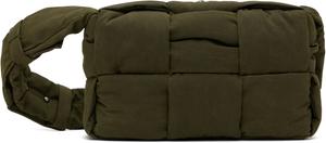 Сумка для фотокамеры Arco цвета хаки средней толщины с мягкой подкладкой Bottega Veneta