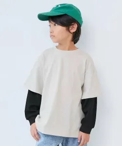 Многослойная футболка с длинными рукавами для детей, мальчиков и девочек, весна/лето 2026 Devirock, цвет Oatmeal