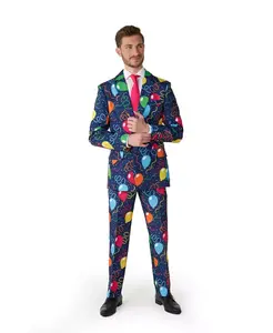Мужской карнавальный костюм - забавный костюм с воздушными шарами и конфетти Suitmeister, синий