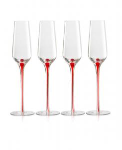 Набор из 4 флейт "Tempest" Qualia Glass, Clear, Red