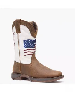 Женские ботинки в стиле вестерн с вышитым потертым флагом от Lady Rebel Durango, коричневый