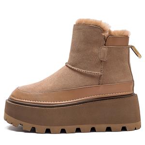 Теплые, износостойкие, нескользящие, короткие зимние ботинки для женщин MATA, Camel