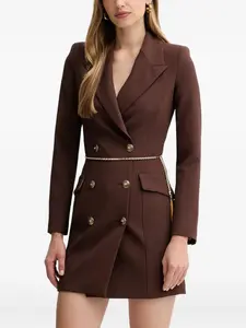 Двубортное платье мини Elisabetta Franchi, коричневый