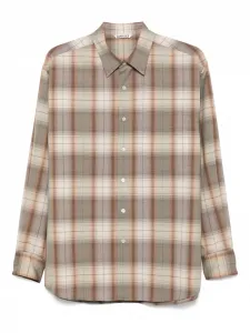 Клетчатая рубашка Auralee, коричневый