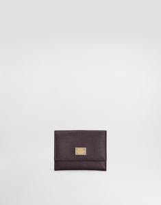 Кошелек из телячьей кожи Dauphine с фирменной табличкой DOLCE & GABBANA, бордовый