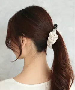 Заколка для волос из шифона с точечным рисунком в виде банана Three Four Time, цвет Ivory