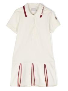 Moncler Enfant расклешенное платье с воротником поло, белый