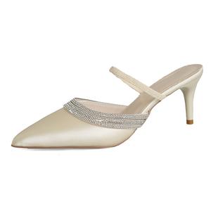 Домашние тапочки Dawei's House с резиновой подошвой, противоскользящие, с закрытым носком, подарочный набор для женщин, бежевые, с бантом на коробке, включая подарок