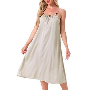 Женское атласное платье-пижама без рукавов на тонких бретелях Inspire Chic, Apricot