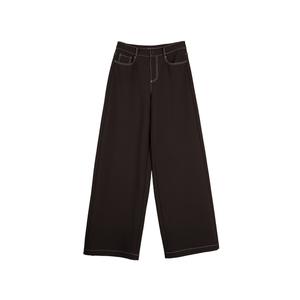 ELLE Повседневные брюки женские Coffee утепленные прямого кроя