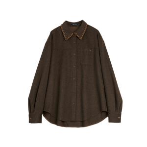 ELLE Рубашка Women's Coffee Lapel Thickened