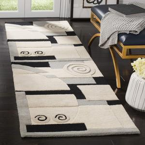 Ковер-дорожка SAFAVIEH, 77 x 366 см, Rodeo Drive Collection, Assorted, ручной работы, мид-сенчури модерн, абстрактный, шерстяной, идеален для помещений с высокой проходимостью в гостиной, спальне (RD643B)