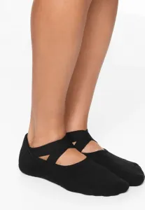 Пары кроссовок для йоги и пилатеса с перекрестными лямками. Oysho, Black